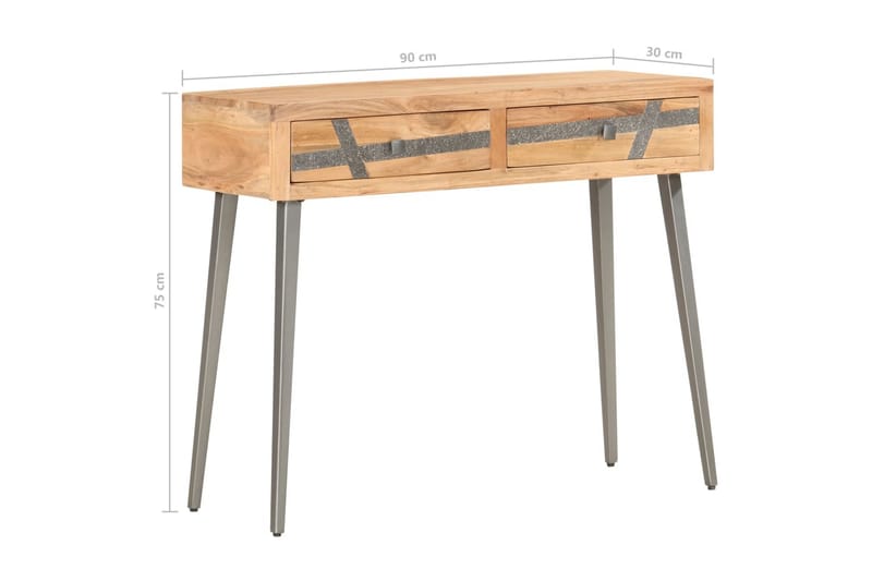 Konsollbord 90x30x75 cm heltre akasie -   - Konsollbord & gangbord - Avlastningsbord & sidobord - Entreoppbevaring