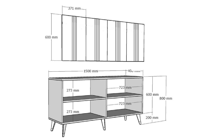 Konsollbord Aselna 150 cm - Gull/Hvit - Konsollbord & gangbord - Avlastningsbord & sidobord - Entreoppbevaring