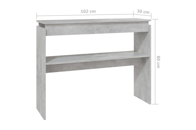 Konsollbord betonggrå 102x30x80 cm sponplate - Grå - Konsollbord & gangbord - Avlastningsbord & sidobord - Entreoppbevaring