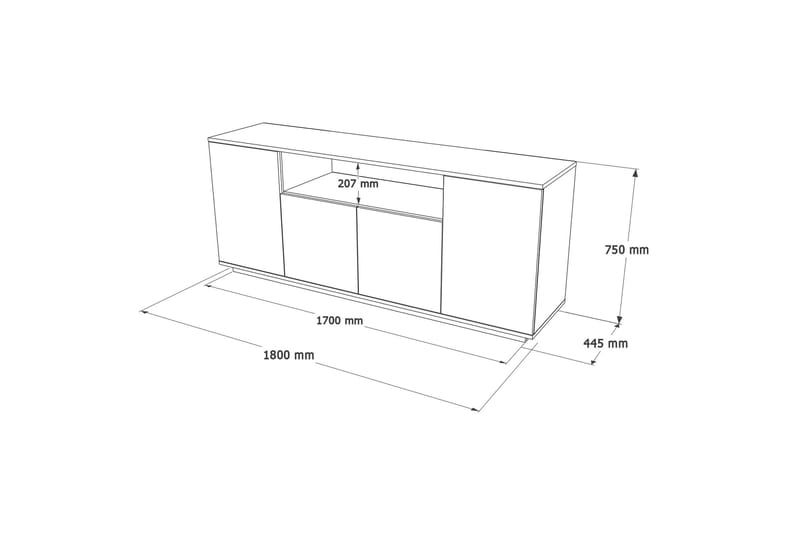 Konsollbord Calrin 180 cm - Brun/Hvit - Konsollbord & gangbord - Avlastningsbord & sidobord - Entreoppbevaring