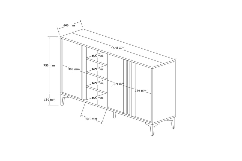 Konsollbord Dora 160 cm - Antrasitt - Konsollbord & gangbord - Avlastningsbord & sidobord - Entreoppbevaring