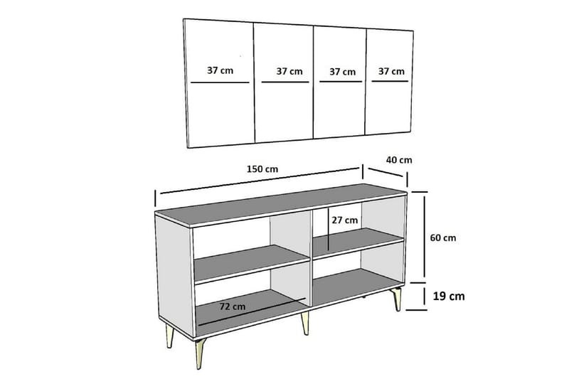 Konsollbord Draw 150 cm - Valnøtt - Konsollbord & gangbord - Avlastningsbord & sidobord - Entreoppbevaring