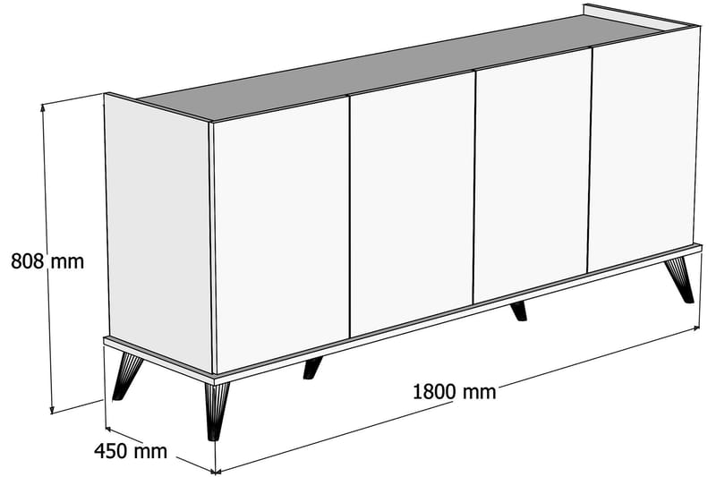 Konsollbord Elegaia 180 cm - Hvit - Møbler - Bord - Avlastningsbord & sidobord - Konsollbord & gangbord