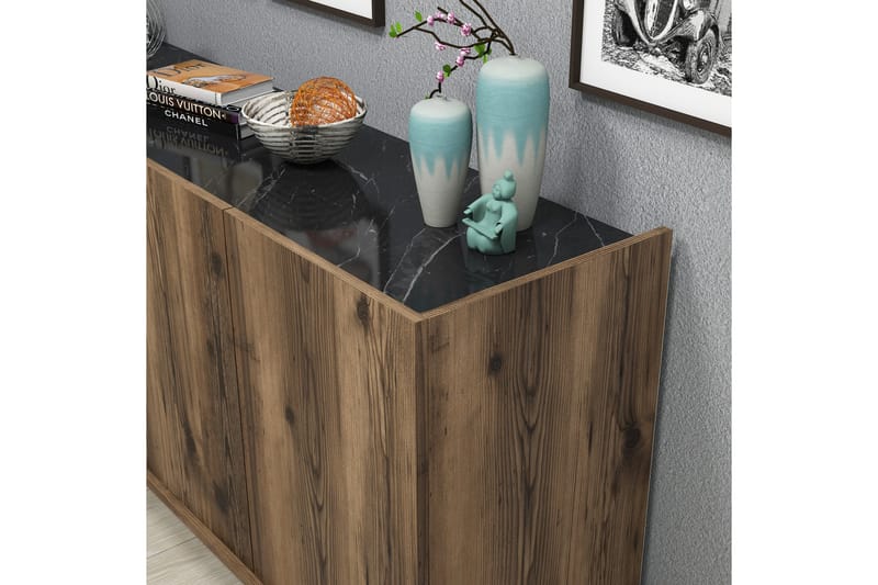 Konsollbord Elegaia 180 cm - Mørkebrun/Svart/Natur - Møbler - Bord - Avlastningsbord & sidobord - Konsollbord & gangbord