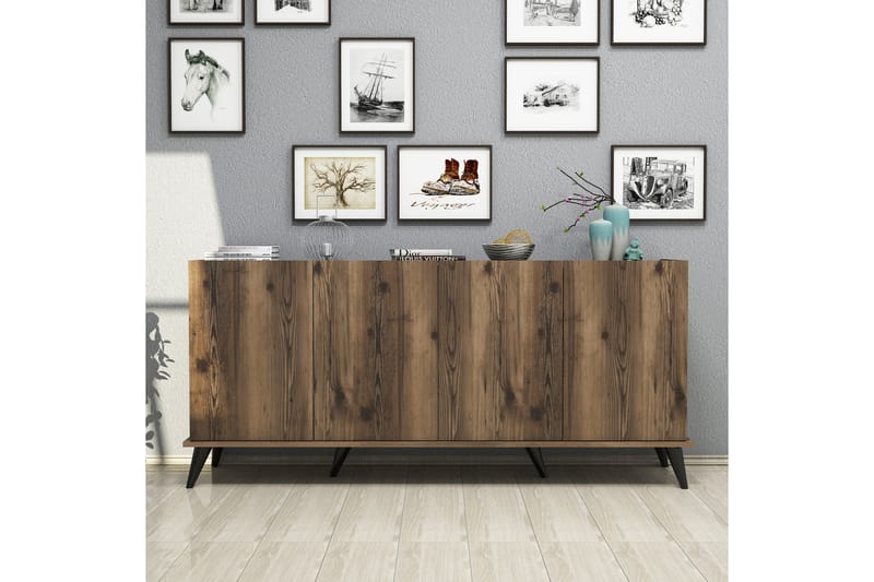 Konsollbord Elegaia 180 cm - Mørkebrun/Svart/Natur - Møbler - Bord - Avlastningsbord & sidobord - Konsollbord & gangbord