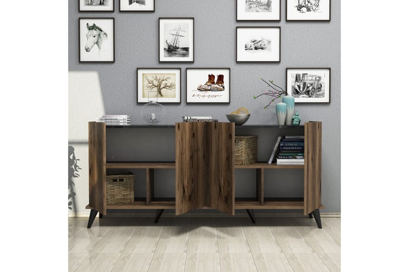 Konsollbord Elegaia 180 cm - Mørkebrun/Svart/Natur - Møbler - Bord - Avlastningsbord & sidobord - Konsollbord & gangbord