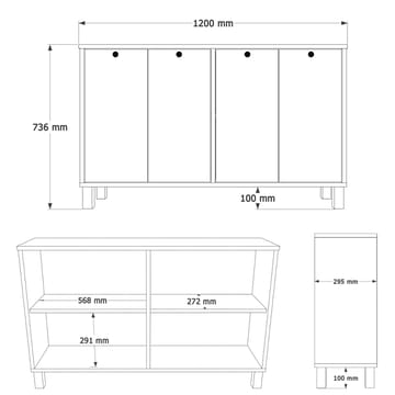 Konsollbord Hanah Home Nord (120 x 73,6 x 29,5 cm) White Oak - Hvit og eik - Møbler - Bord - Avlastningsbord & sidobord - Konsollbord & gangbord