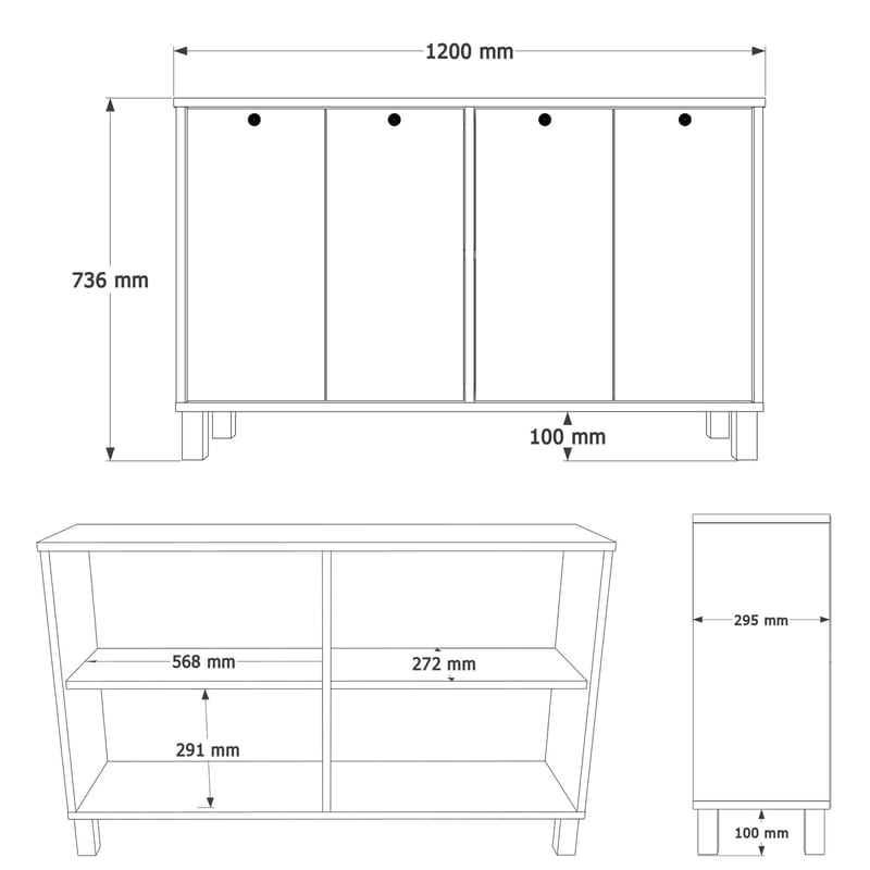Konsollbord Hanah Home Nord (120 x 73,6 x 29,5 cm) White Oak - Hvit og eik - Møbler - Bord - Avlastningsbord & sidobord - Konsollbord & gangbord