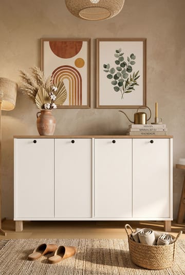 Konsollbord Hanah Home Nord (120 x 73,6 x 29,5 cm) White Oak - Hvit og eik - Møbler - Bord - Avlastningsbord & sidobord - Konsollbord & gangbord