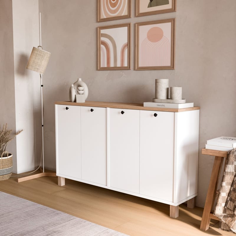 Konsollbord Hanah Home Nord (120 x 73,6 x 29,5 cm) White Oak - Hvit og eik - Møbler - Bord - Avlastningsbord & sidobord - Konsollbord & gangbord