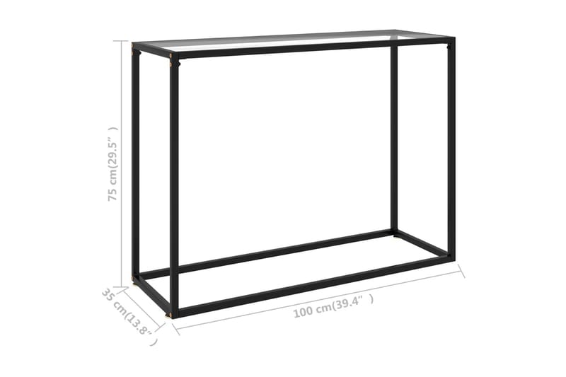 Konsollbord gjennomsiktig 100x35x75 cm herdet glass - Gjennomsiktig - Konsollbord & gangbord - Avlastningsbord & sidobord - Entreoppbevaring
