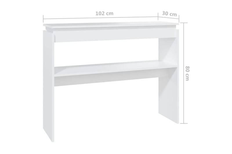 Konsollbord hvit 102x30x80 cm sponplate - Hvit - Konsollbord & gangbord - Avlastningsbord & sidobord - Entreoppbevaring
