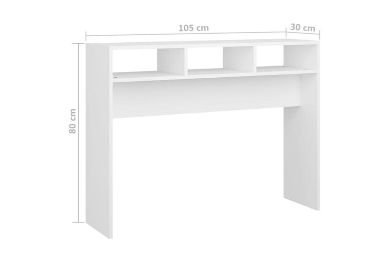 Konsollbord hvit 105x30x80 cm sponplate - Hvit - Konsollbord & gangbord - Avlastningsbord & sidobord - Entreoppbevaring