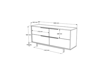 Konsollbord Liyakat 160 cm - Hvit - Møbler - Bord - Avlastningsbord & sidobord - Konsollbord & gangbord