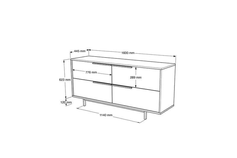 Konsollbord Liyakat 160 cm - Hvit - Møbler - Bord - Avlastningsbord & sidobord - Konsollbord & gangbord