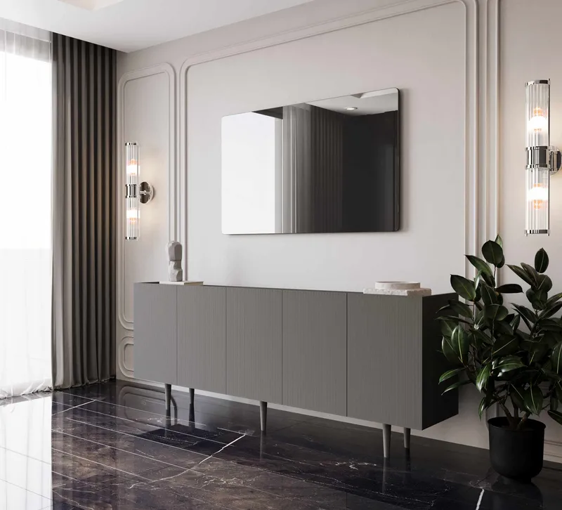 Konsollbord Nordure Capella (180 x 60 x 40 cm) Grå - Grå - Møbler - Bord - Avlastningsbord & sidobord - Konsollbord & gangbord