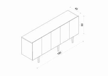 Konsollbord Nordure Capella (180 x 60 x 40 cm) Hvit - Hvit - Møbler - Bord - Avlastningsbord & sidobord - Konsollbord & gangbord