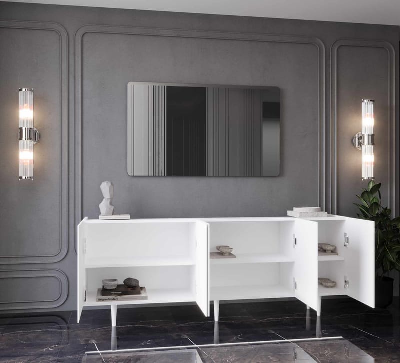 Konsollbord Nordure Capella (200 x 60 x 40 cm) Hvit - Hvit - Møbler - Bord - Avlastningsbord & sidobord - Konsollbord & gangbord