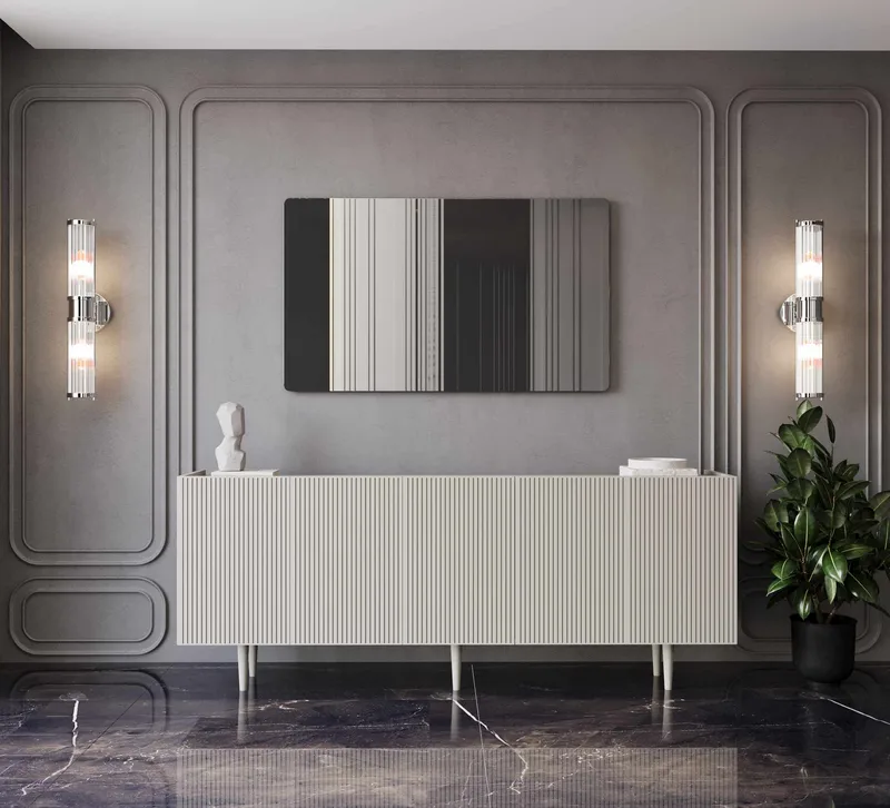 Konsollbord Nordure Capella (200 x 60 x 40 cm) Sandstein - Sandstein - Møbler - Bord - Avlastningsbord & sidobord - Konsollbord & gangbord