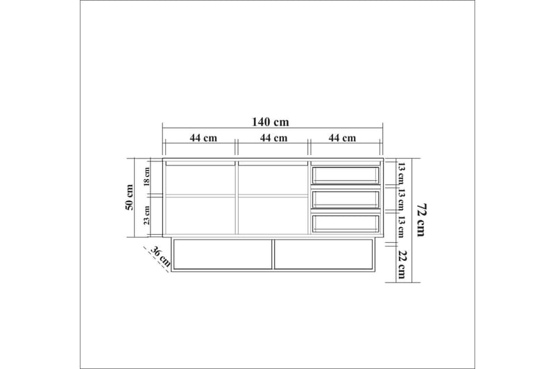 Konsollbord Ruba 140 cm - Mørkebrun/Svart - Konsollbord & gangbord - Avlastningsbord & sidobord - Entreoppbevaring