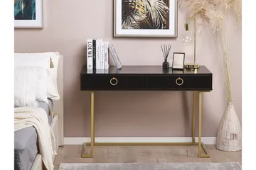 Konsollbord / skrivebord svart / gull WESTPORT - Svart - Møbler - Bord - Avlastningsbord & sidobord - Konsollbord & gangbord