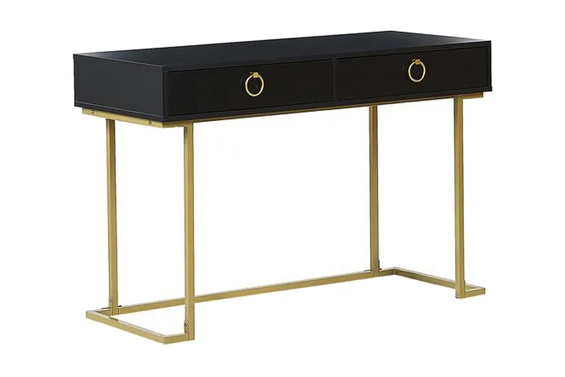 Konsollbord / skrivebord svart / gull WESTPORT - Svart - Møbler - Bord - Avlastningsbord & sidobord - Konsollbord & gangbord