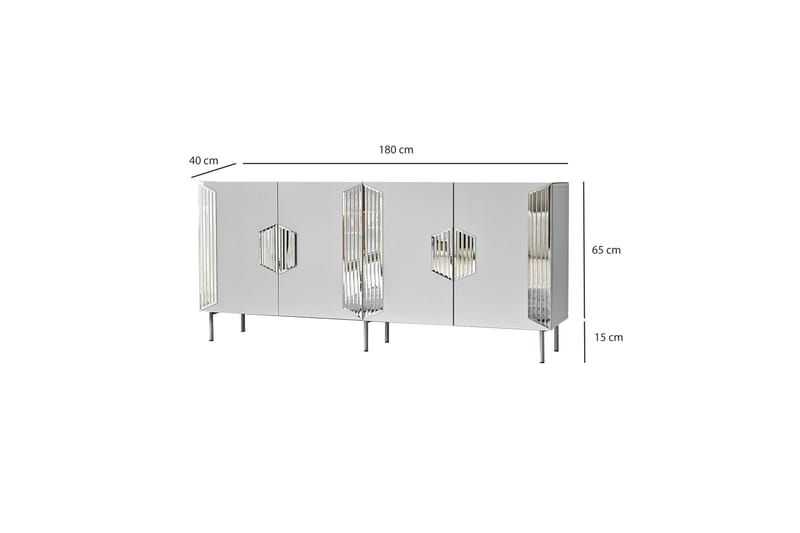 Konsollbord Stokkum 180 cm - Hvit/Sølv - Konsollbord & gangbord - Avlastningsbord & sidobord - Entreoppbevaring