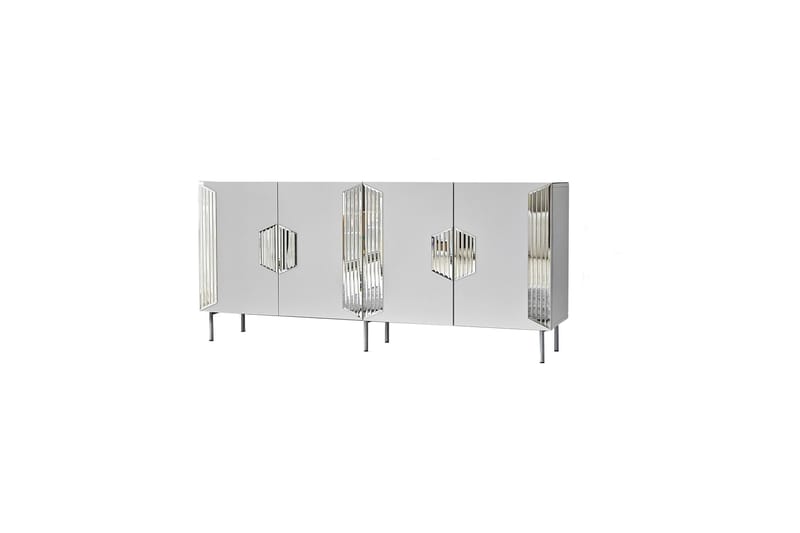 Konsollbord Stokkum 180 cm - Hvit/Sølv - Konsollbord & gangbord - Avlastningsbord & sidobord - Entreoppbevaring