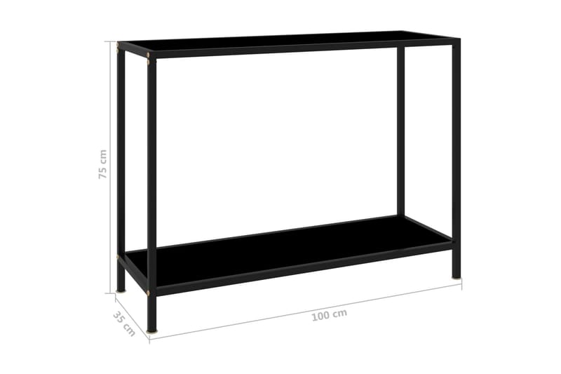 Konsollbord svart 100x35x75 cm herdet glass - Svart - Konsollbord & gangbord - Avlastningsbord & sidobord - Entreoppbevaring