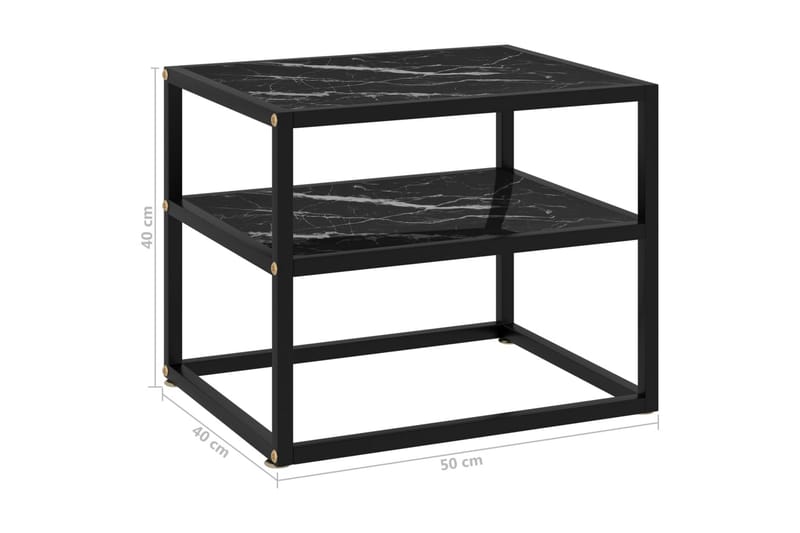 Konsollbord svart 50x40x40 cm herdet glass - Svart - Konsollbord & gangbord - Avlastningsbord & sidobord - Entreoppbevaring