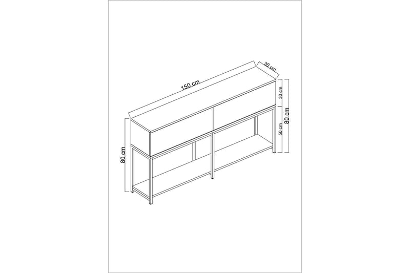 Konsollbord Tejmon 150 cm - Grå - Konsollbord & gangbord - Avlastningsbord & sidobord - Entreoppbevaring