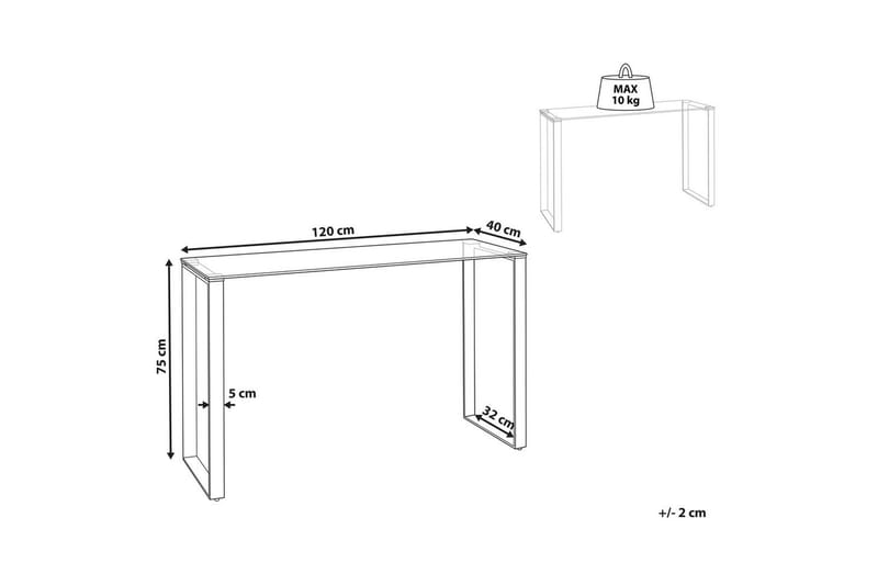 Konsollbord Tilon Transparent, gull - Transparent, gull - Møbler - Bord - Avlastningsbord & sidobord - Konsollbord & gangbord
