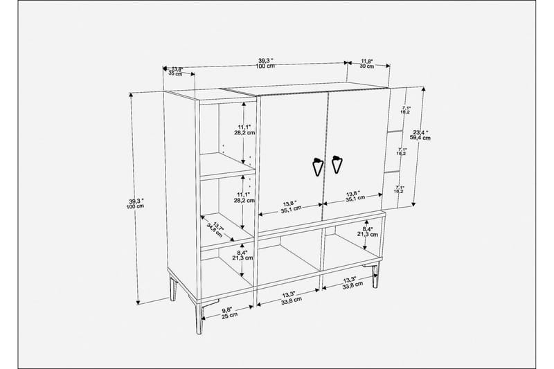 Konsollbord Urgby 100x100 cm - Hvit - Konsollbord & gangbord - Avlastningsbord & sidobord - Entreoppbevaring