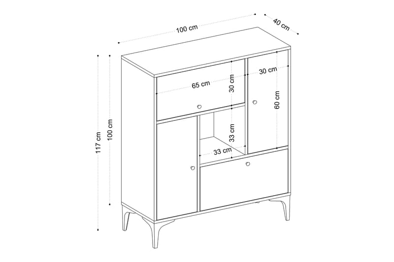 Konsollbord Urgby 100x117 cm - Blå - Konsollbord & gangbord - Avlastningsbord & sidobord - Entreoppbevaring