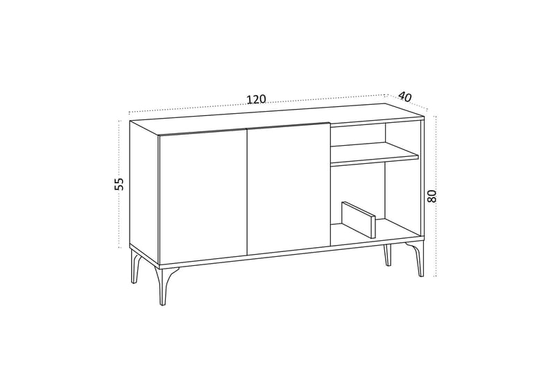 Konsollbord Urgby 120x80 cm - Blå - Konsollbord & gangbord - Avlastningsbord & sidobord - Entreoppbevaring