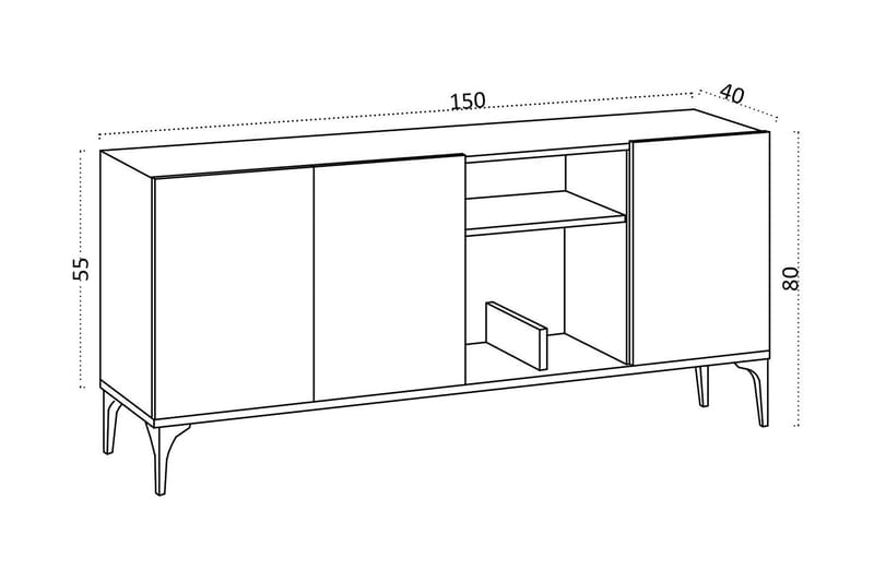 Konsollbord Urgby 120x80 cm - Hvit - Konsollbord & gangbord - Avlastningsbord & sidobord - Entreoppbevaring