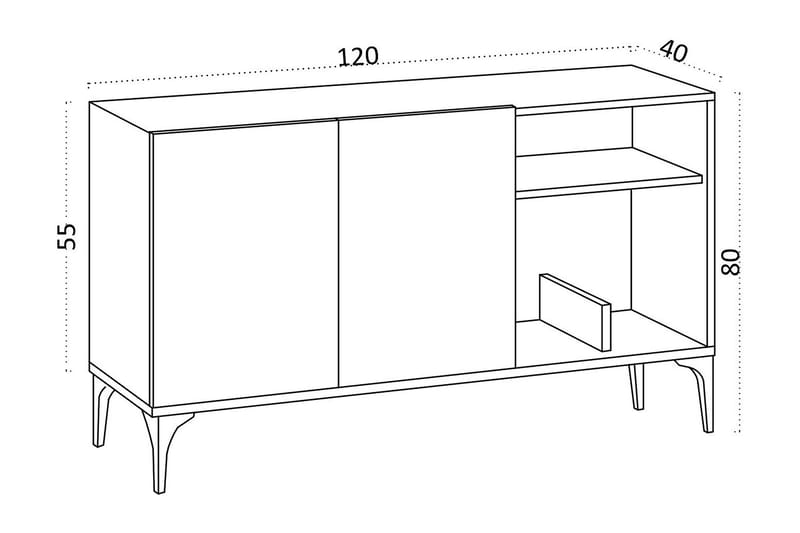 Konsollbord Urgby 120x80 cm - Hvit - Konsollbord & gangbord - Avlastningsbord & sidobord - Entreoppbevaring