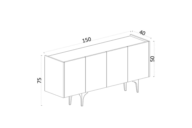 Konsollbord Urgby 150x75 cm - Blå - Konsollbord & gangbord - Avlastningsbord & sidobord - Entreoppbevaring