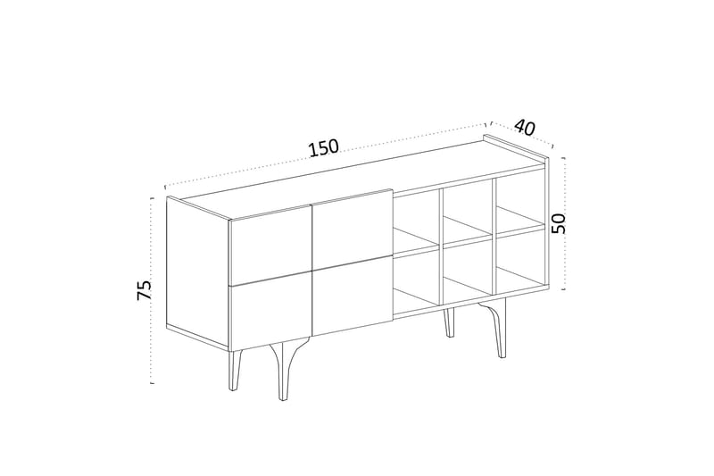 Konsollbord Urgby 150x75 cm - Blå - Konsollbord & gangbord - Avlastningsbord & sidobord - Entreoppbevaring