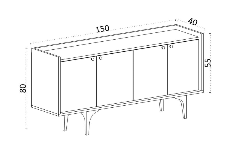 Konsollbord Urgby 150x80 cm - Blå - Konsollbord & gangbord - Avlastningsbord & sidobord - Entreoppbevaring