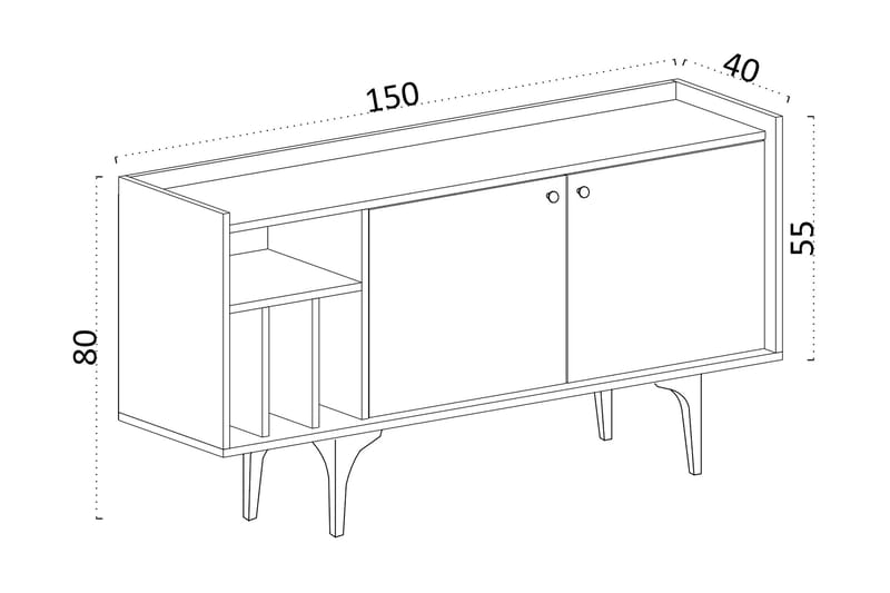 Konsollbord Urgby 150x80 cm - Blå - Konsollbord & gangbord - Avlastningsbord & sidobord - Entreoppbevaring