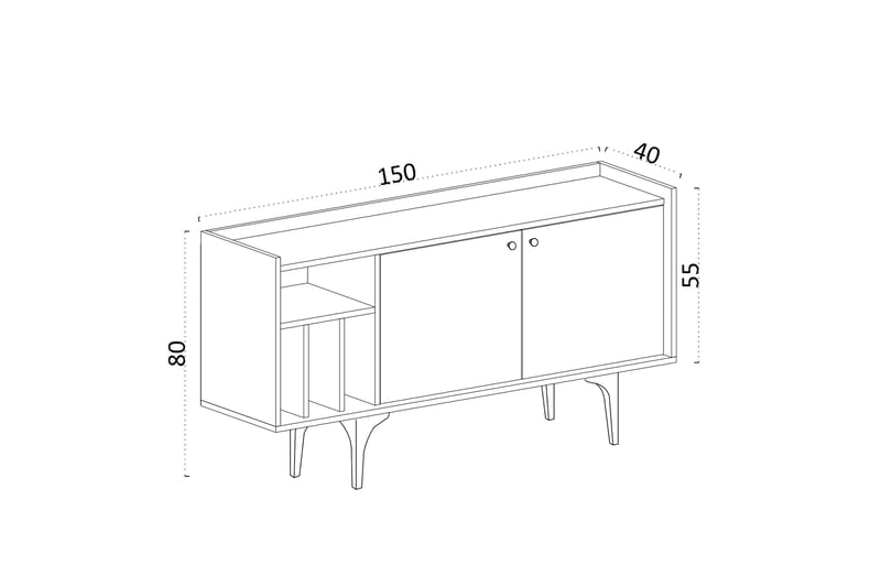 Konsollbord Urgby 150x80 cm - Hvit - Konsollbord & gangbord - Avlastningsbord & sidobord - Entreoppbevaring