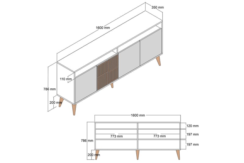 Konsollbord Urgby 160x78 cm - Brun - Konsollbord & gangbord - Avlastningsbord & sidobord - Entreoppbevaring