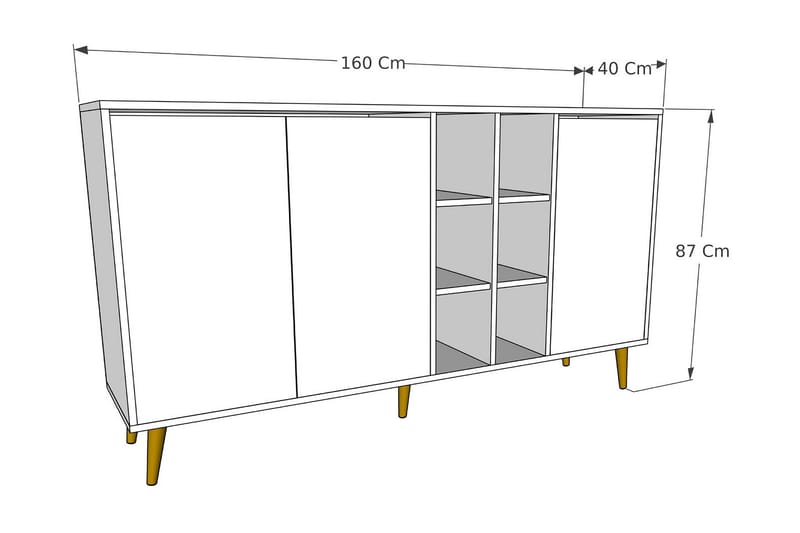 Konsollbord Urgby 160x87 cm - Flerfarget - Konsollbord & gangbord - Avlastningsbord & sidobord - Entreoppbevaring