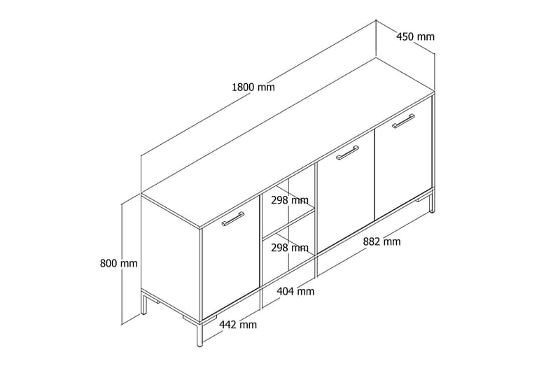 Konsollbord Urgby 180x80 cm - Brun - Konsollbord & gangbord - Avlastningsbord & sidobord - Entreoppbevaring