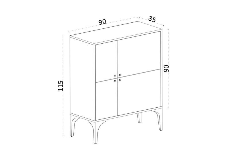 Konsollbord Urgby 90x115 cm - Hvit - Konsollbord & gangbord - Avlastningsbord & sidobord - Entreoppbevaring