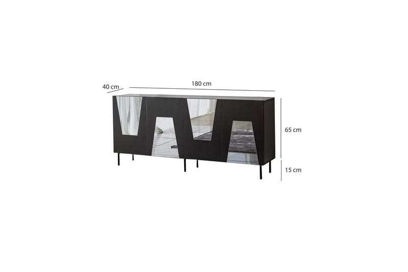 Konsollbord Vigonza 180 cm - Svart - Konsollbord & gangbord - Avlastningsbord & sidobord - Entreoppbevaring