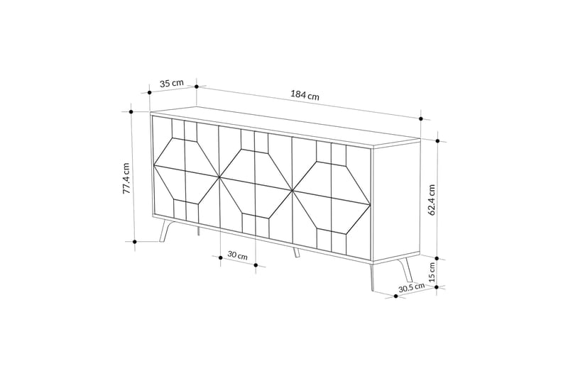 Konsollbord Violaceae 184x77,4 cm - Brun - Konsollbord & gangbord - Avlastningsbord & sidobord - Entreoppbevaring