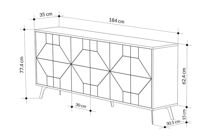 Konsollbord Violaceae 184x77,4 cm - Brun - Konsollbord & gangbord - Avlastningsbord & sidobord - Entreoppbevaring