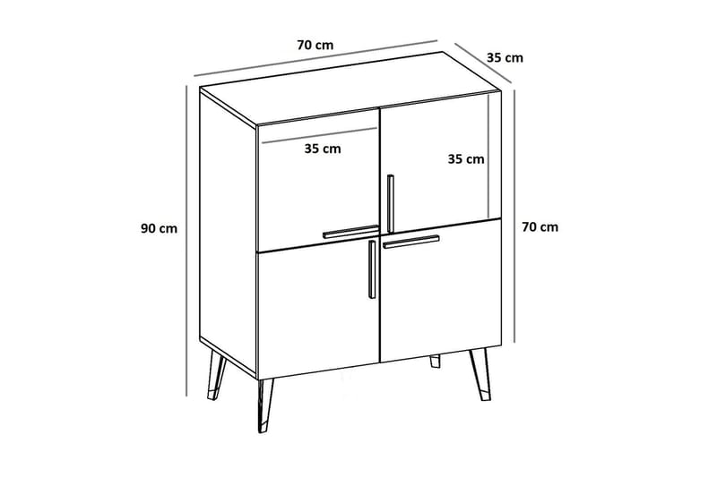 Konsollbord Violaceae 70x90 cm - Antracit - Konsollbord & gangbord - Avlastningsbord & sidobord - Entreoppbevaring